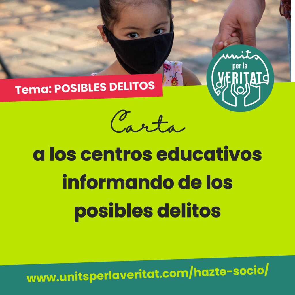 Carte centros educativos informando de delitos cometidos