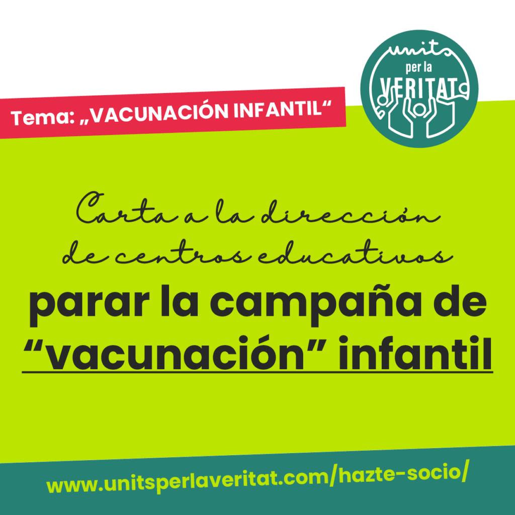Carta a la direccion de centros educativos parar la campaña de "vacunacion" infantil